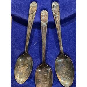 Bicentennial George Washington Jefferson Adams President Silver Plate Spoon 1976